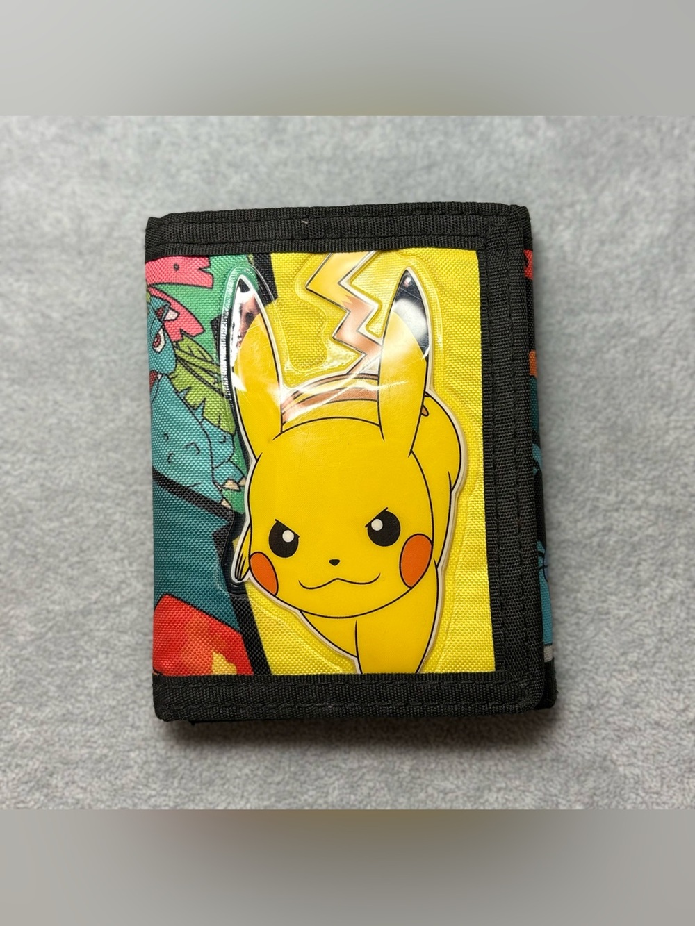 Pokemon Yellow Pikachu Kids Trifold Wallet with Multicolor Accents